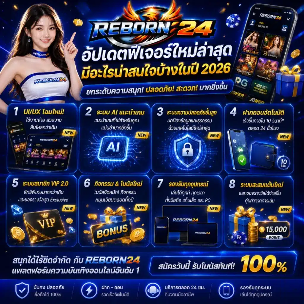REBORN24 อัปเดตฟีเจอร์ใหม่ล่าสุด มีอะไรน่าสนใจบ้างในปี 2026